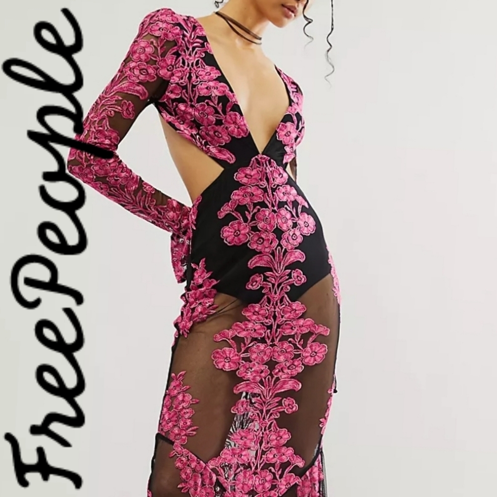 For Love & Lemons Temecula Cut Out Maxi Dress